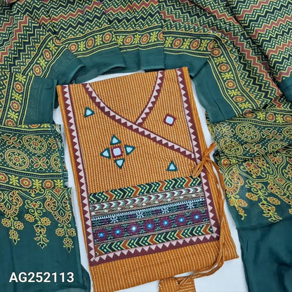 Mehandhi yellow pure kantha cotton salwar material ag252113 Neidhal