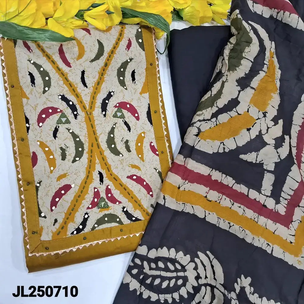 Mehandhi yellow satin cotton salwar material jl250710-Neidhal