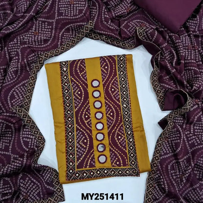 Mehandhi yellow satin cotton salwar material my251411-Neihdal