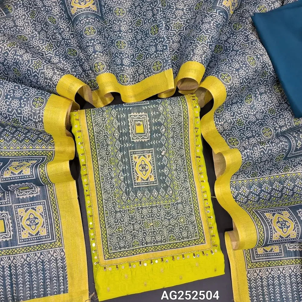 Mehandhi yellow silk cotton salwar material ag252504 Neidhal