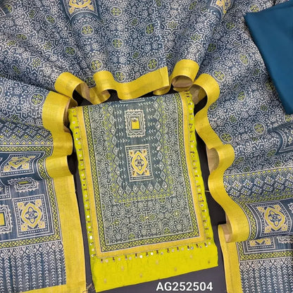 Mehandhi yellow silk cotton salwar material ag252504 Neidhal