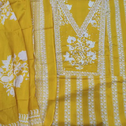 Mehandhi yellow soft cotton salwar material ap251723-Neidhal