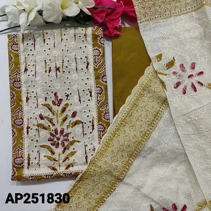 Mehandhi yellow soft cotton salwar material ap251830-Neidhal