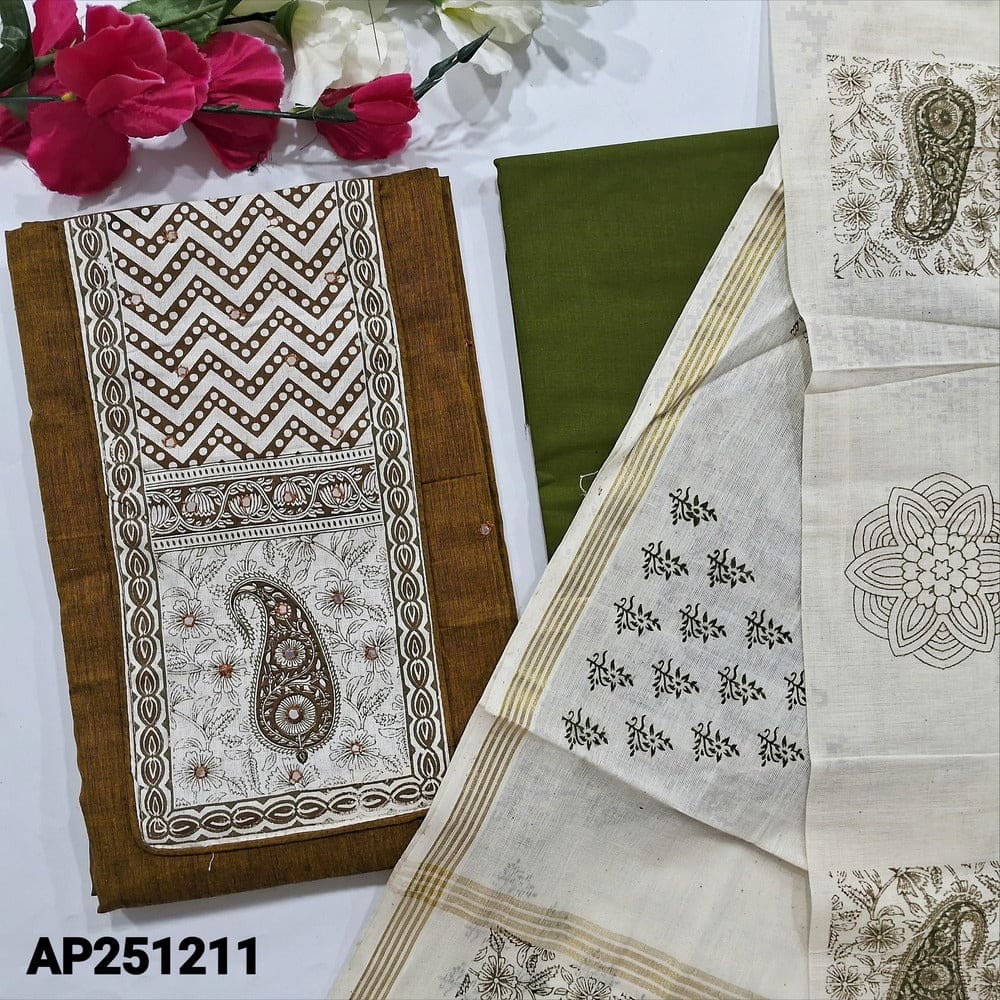 Mehandhi yellow south handloom cotton salwar material ap251211-Neidhal