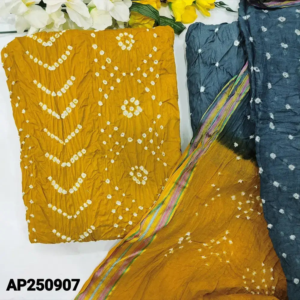Mehandhi yellow wax batik cotton salwar material ap250907-Neidhal