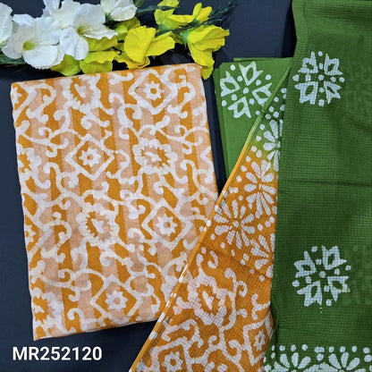 Mehandhi yellow wax batik kantha cotton salwar material mr252120-Neidhal