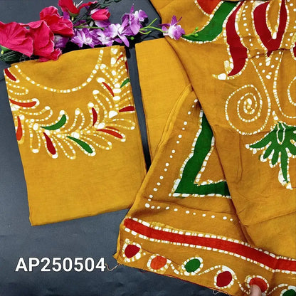 Mehandhi yellow wax batik modal cotton salwar material ap250504-Neidhal