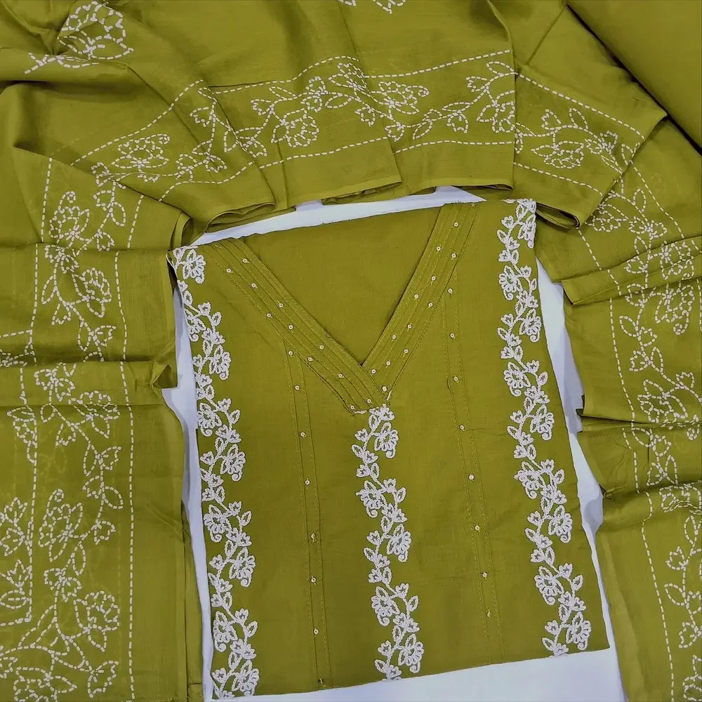Mehandi Green mul cotton salwar material SP252314-Neidhal