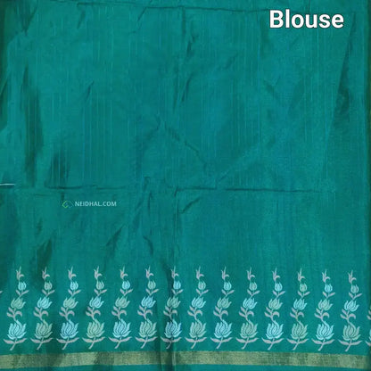 Mossy green digital printed fancy chappa silk saree ns160-Neidhal