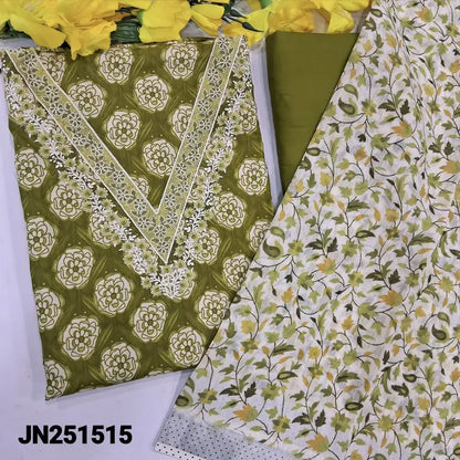 Mossy green floral printed soft cotton salwar material jn251515-Neidhal