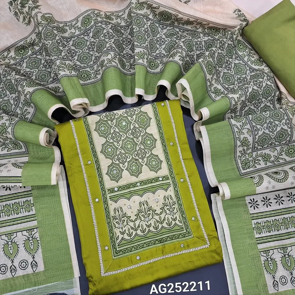 Mossy green jam cotton salwar material ag252211 Neidhal