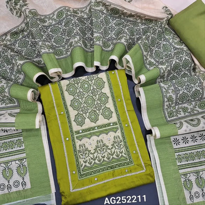 Mossy green jam cotton salwar material ag252211 Neidhal