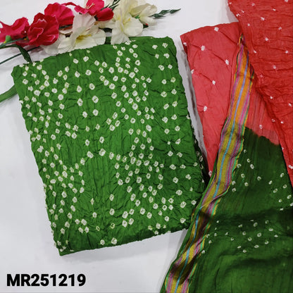 Mossy green original bandhini cotton salwar material mr251219-Neidhal