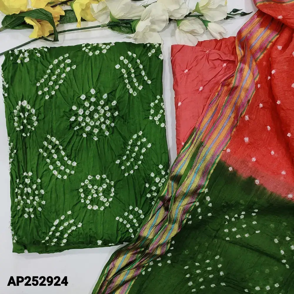 Mossy green original wax batik cotton salwar material ap252924-Neidhal