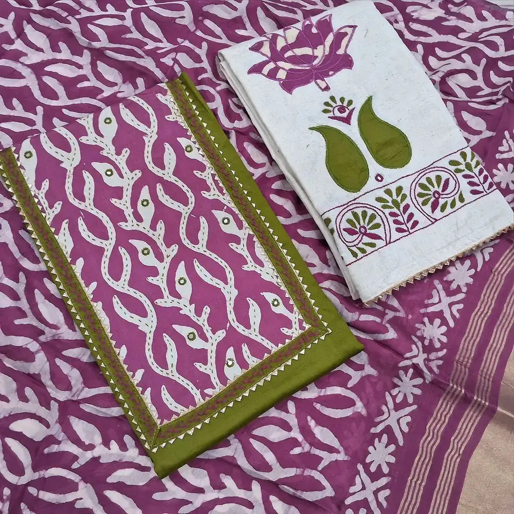 Mossy green pure satin cotton salwar material jn250303-Neidhal