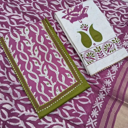 Mossy green pure satin cotton salwar material jn250303-Neidhal