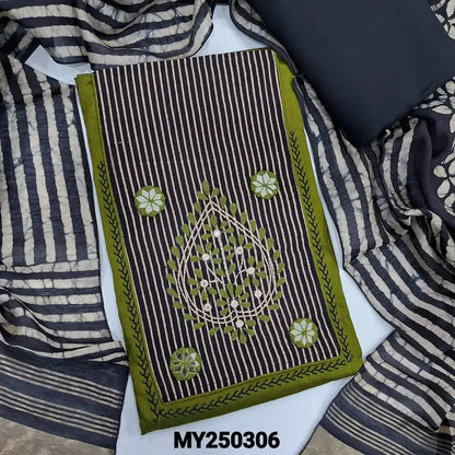 Mossy green satin cotton salwar material my250306-Neidhal