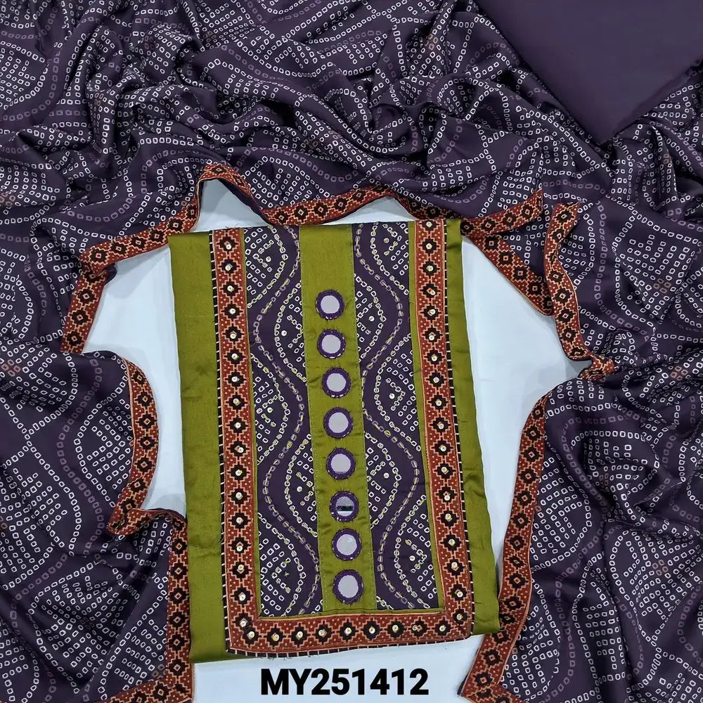 Mossy green satin cotton salwar material my251412-Neidhal