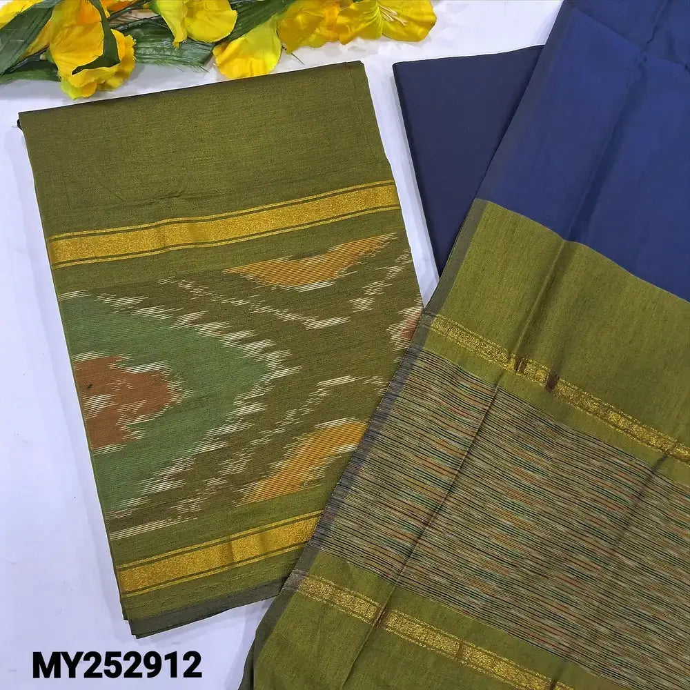 Mossy green silk cotton salwar material my252912-Neidhal