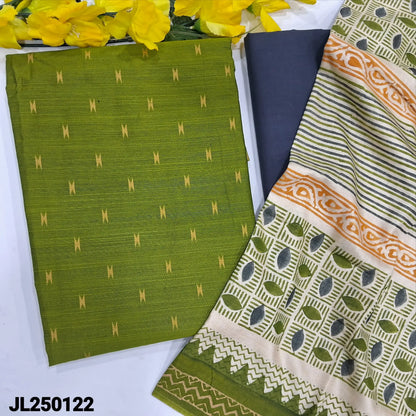Mossy green slub silk cotton salwar material jl250122-Neidhal