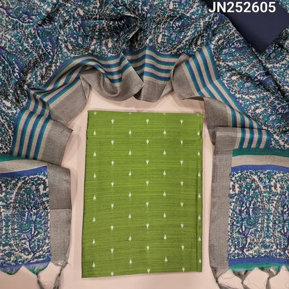 Mossy green slub silk cotton salwar material jn252605-Neidhal