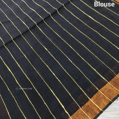 CODE NS15: Multi color designer vertical striped pure linen saree(thin & soft fabric)floral weaving & tassels on pallu