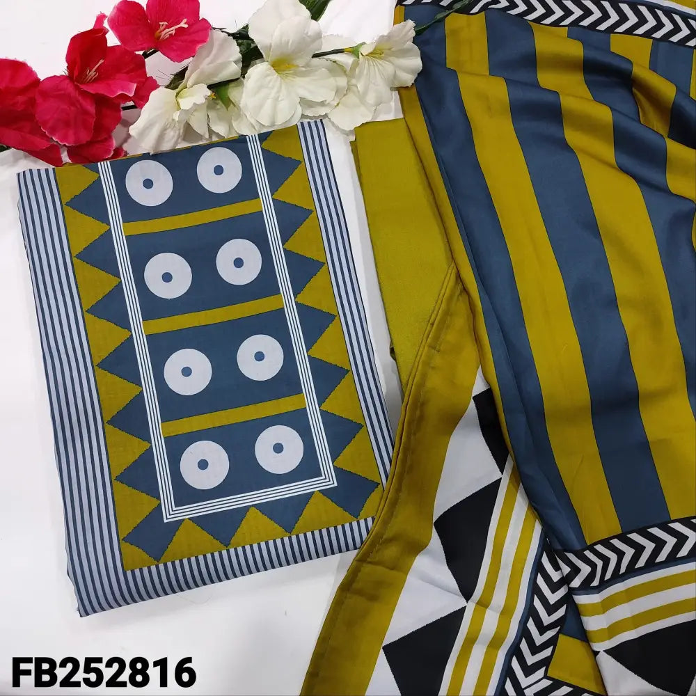 CODE FB252816: Multi color digital printed silk cotton unstitched salwar material panel pattern with vertical