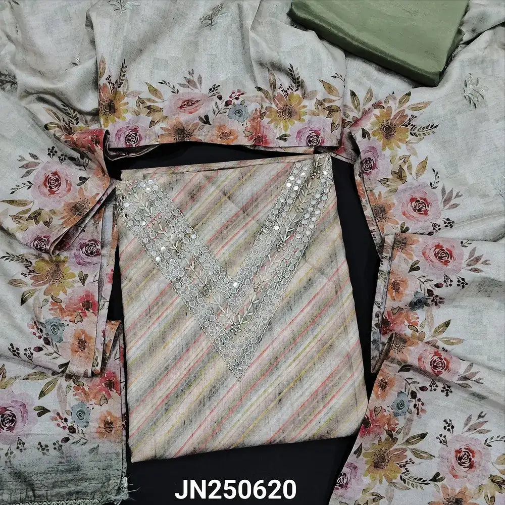 Multi color lehariya printed tussar silk cotton salwar material jn250620-Neidhal