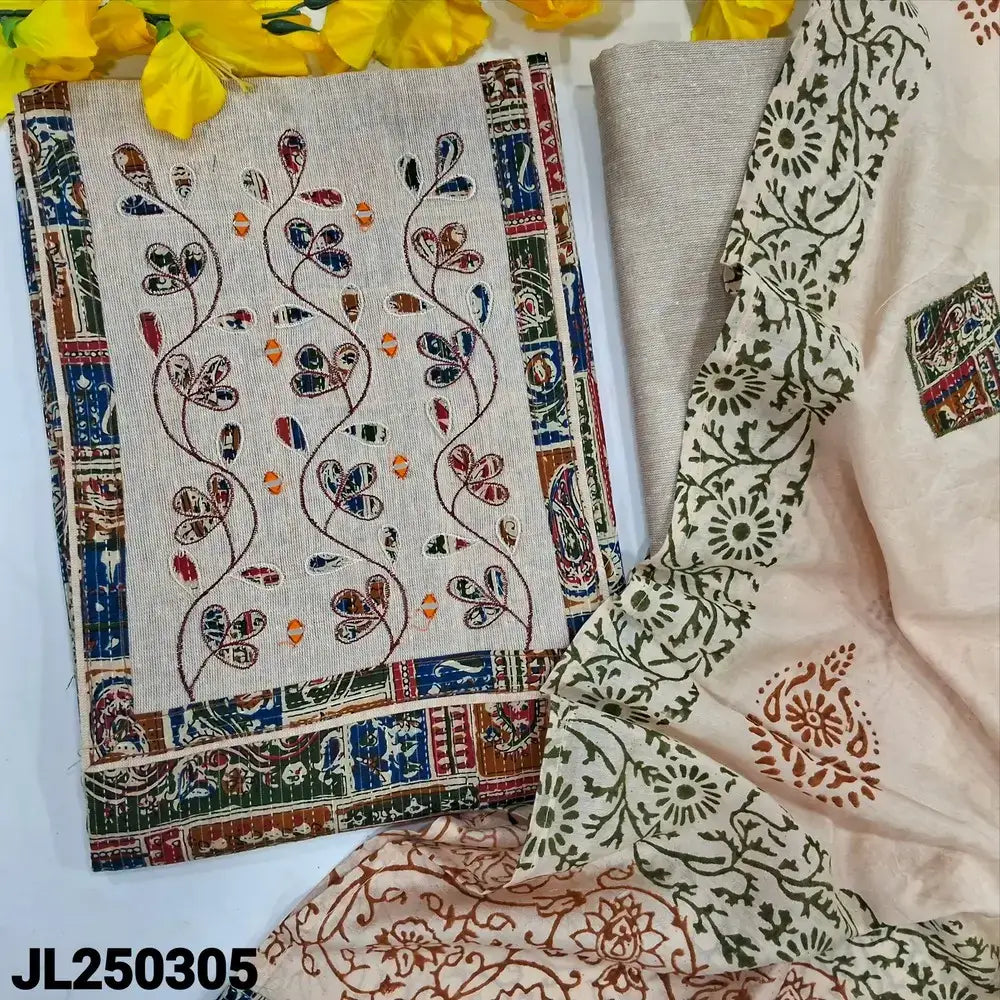 Multi color pure kantha cotton salwar material jl250305-Neidhal