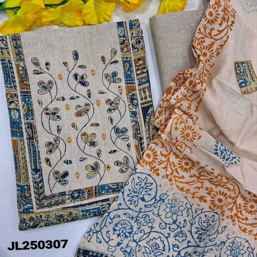 Multi color pure kantha cotton salwar material jl250307-Neidhal