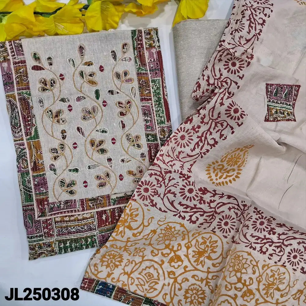 Multi color pure kantha cotton salwar material jl250308-Neidhal