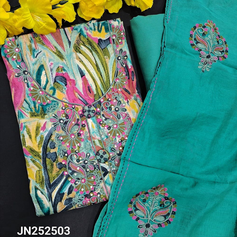 Multi color satin cotton salwar material jn252503-Neidhal