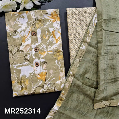 Olive green abstract printed liquid fabric salwar material mr252314-Neidhal