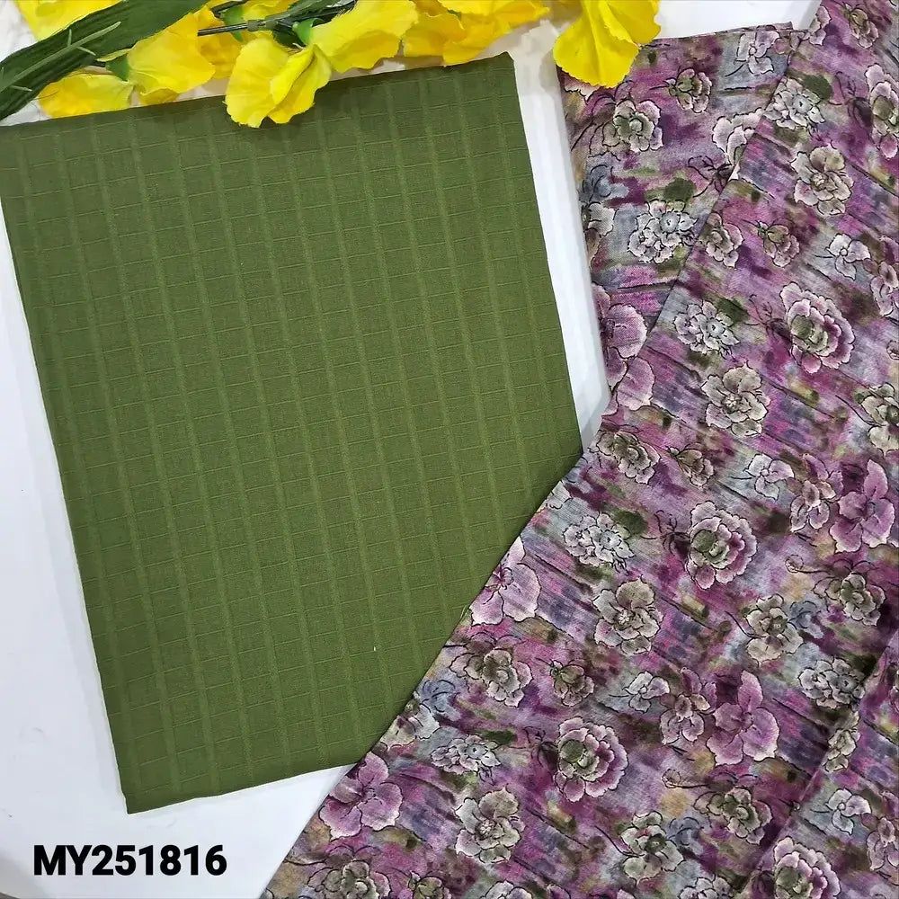Olive green jakard cotton salwar material my251816-Neidhal