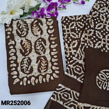 Olive green wax batik kantha cotton salwar material mr252006-Neidhal