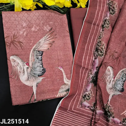 Onion pink digital printed semi linen salwar material jl251514-Neidhal