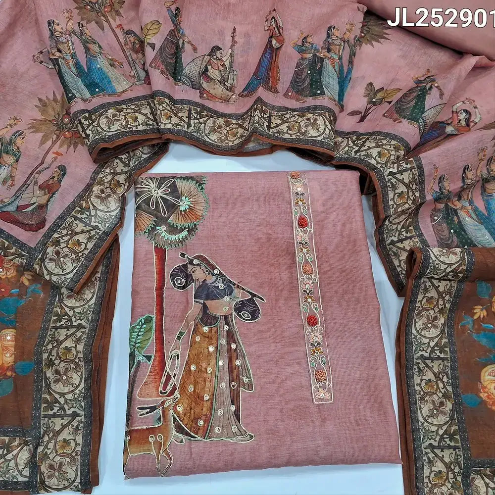 Onion pink digital printed silk cotton salwar material jl252901-Neidhal