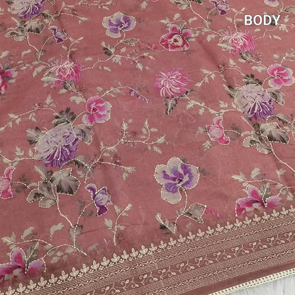 Onion pink digital printed soft silk cotton saree ns207-Neidhal