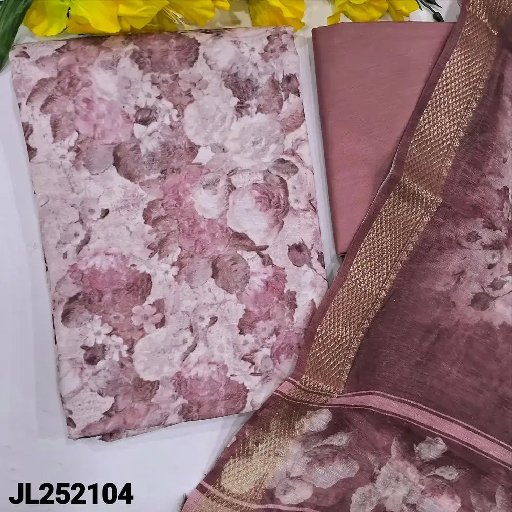 Onion pink floral printed fancy silk cotton salwar material jl252104-Neidhal