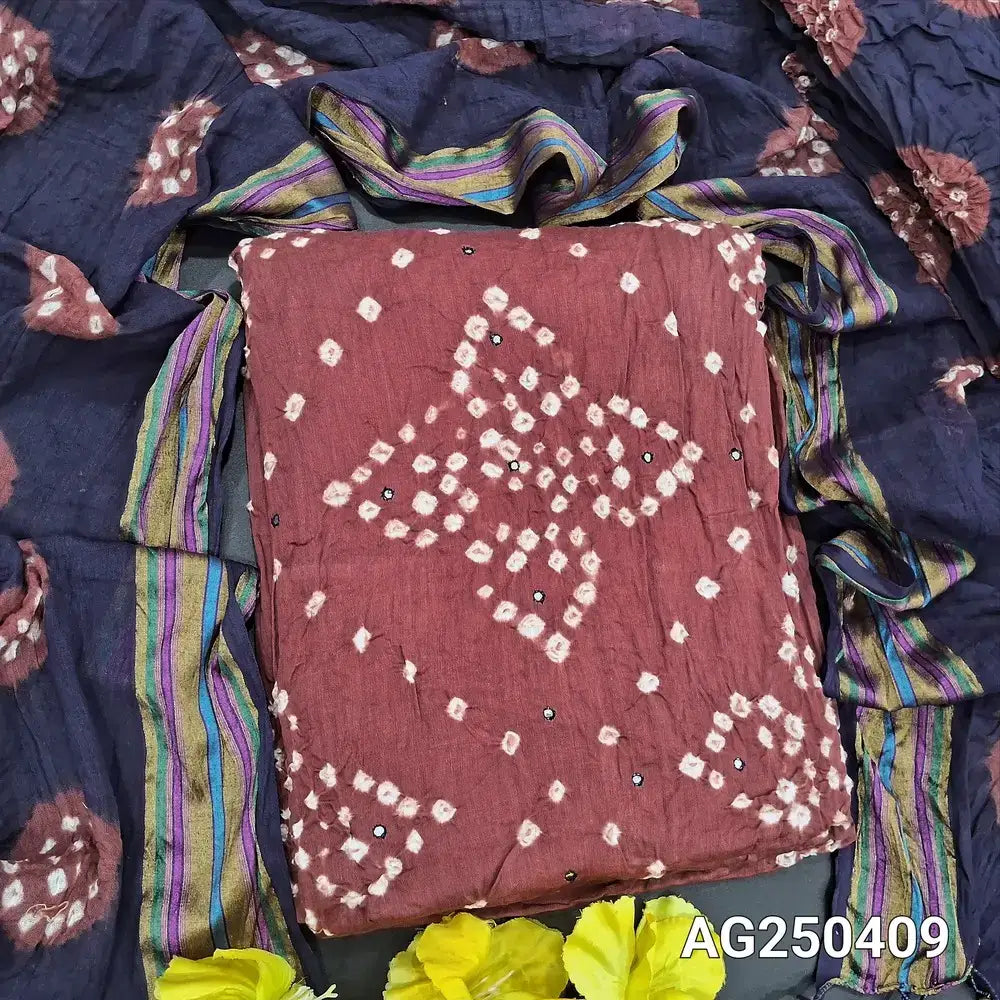 Onion pink original bandhini pure cotton salwar material ag250409-Neidhal