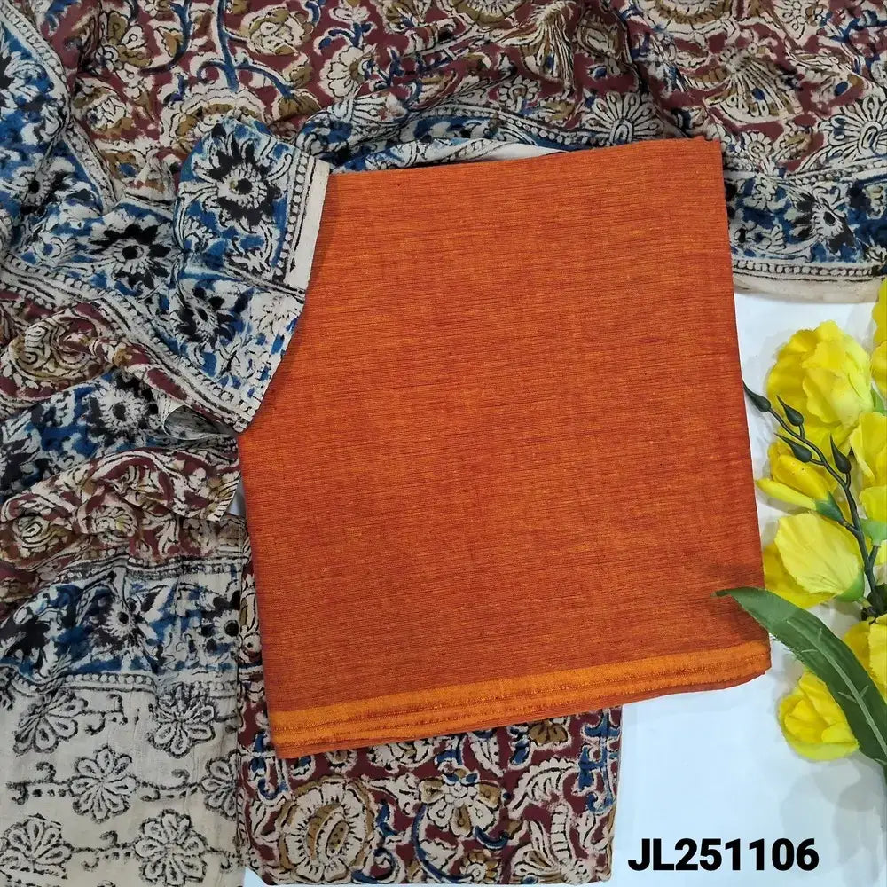 Orange premium handloom cotton salwar material jl251106-Neidhal
