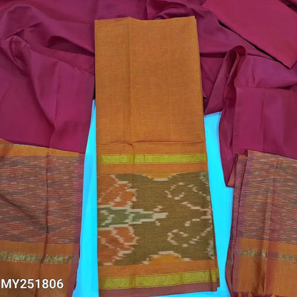 Orange silk cotton salwar material my251806-Neidhal