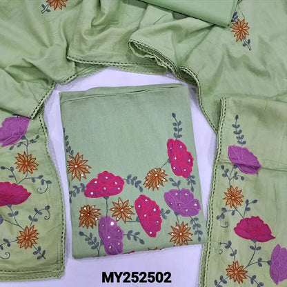 Pale green cotton salwar material my252502-Neidhal