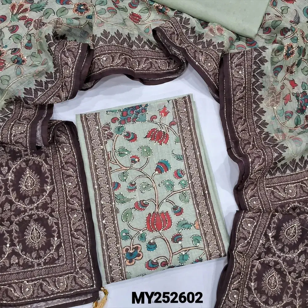 Pale green digital printed silk cotton salwar material my252602-Neidhal