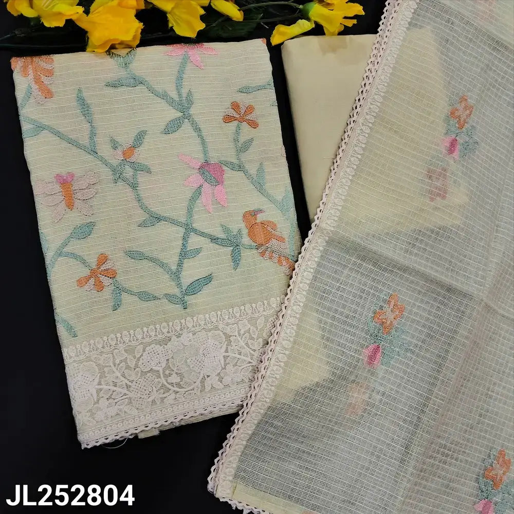 Pale green embroidered kota silk cotton salwar material jl252803-Neidhal