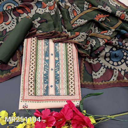 Pale Peach Jute Flex Cotton Salwar Material – Sequins & Faux Mirror Work