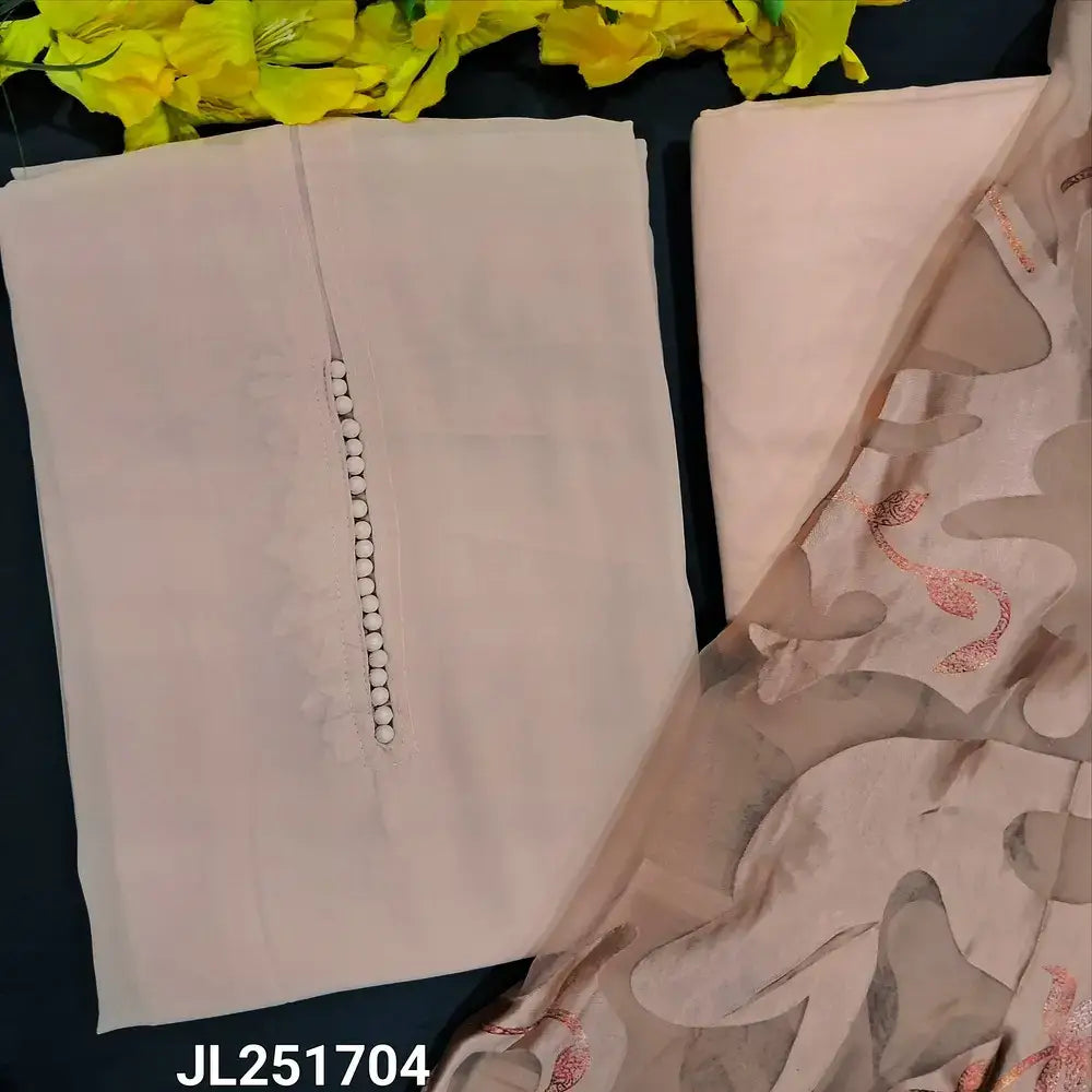 Pale peach semi georgette salwar material jl251704-Neidhal