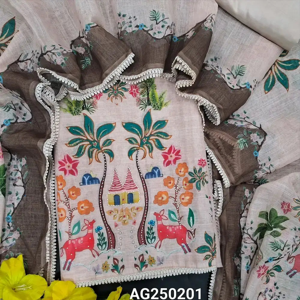 Pale pink designer digital printed semi linen salwar material ag250201-Neidhal