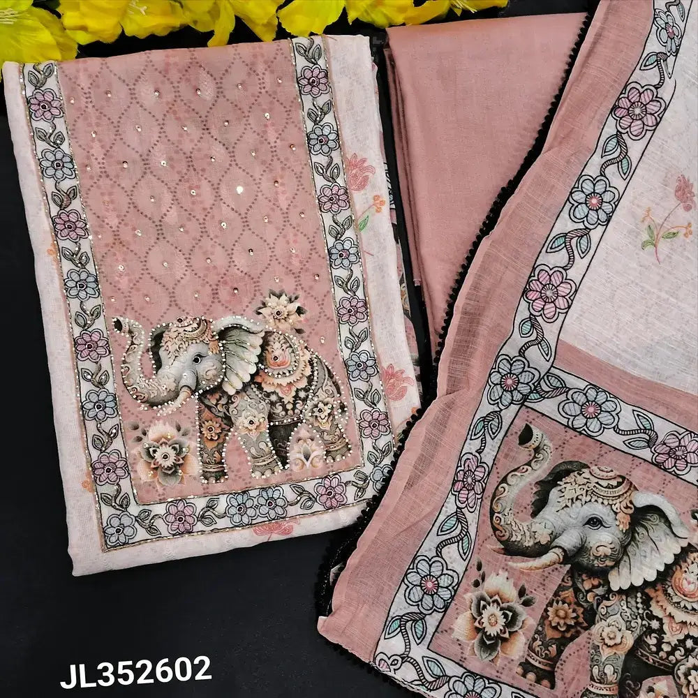 Pale pink digital printed semi linen salwar material jl252602-Neidhal