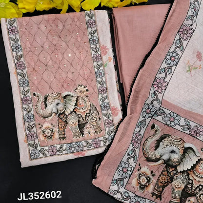 Pale pink digital printed semi linen salwar material jl252602-Neidhal